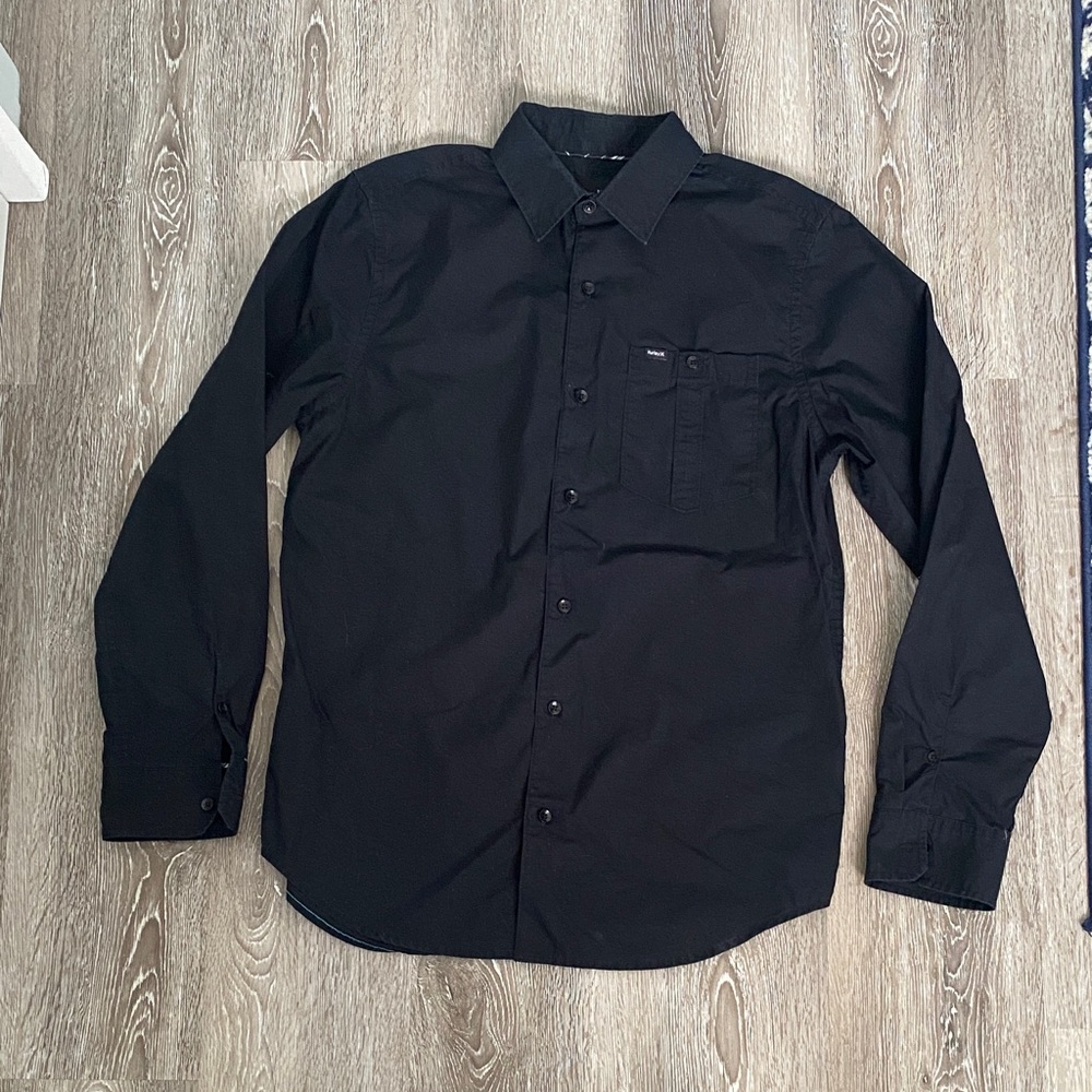 Hurley Men's Black Casual Button Down Shirt